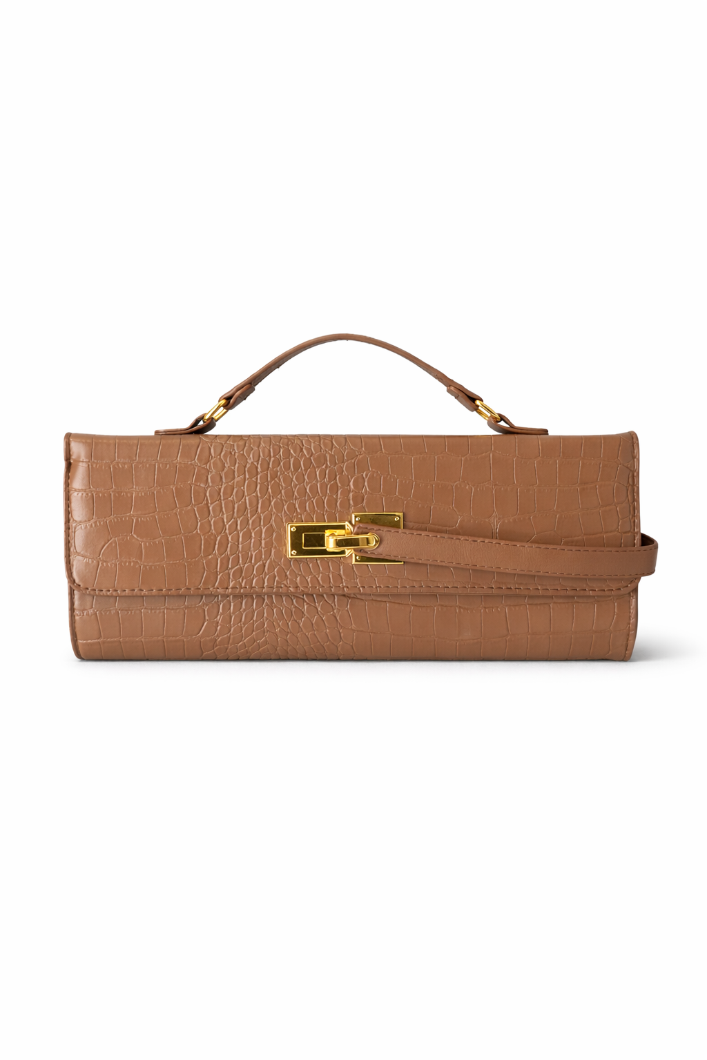 Borsa baguette cammello
