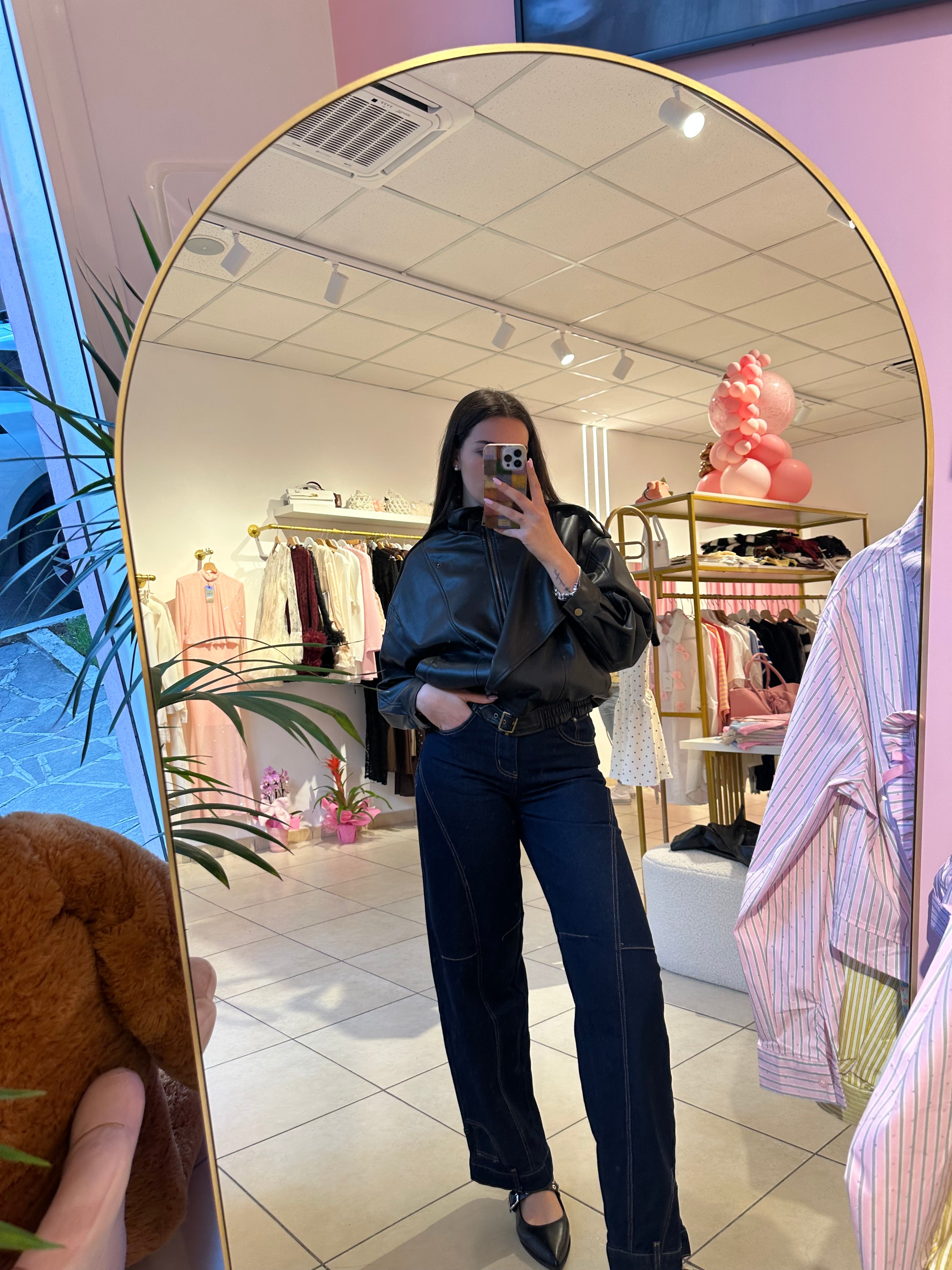 Bomber ecopelle nero