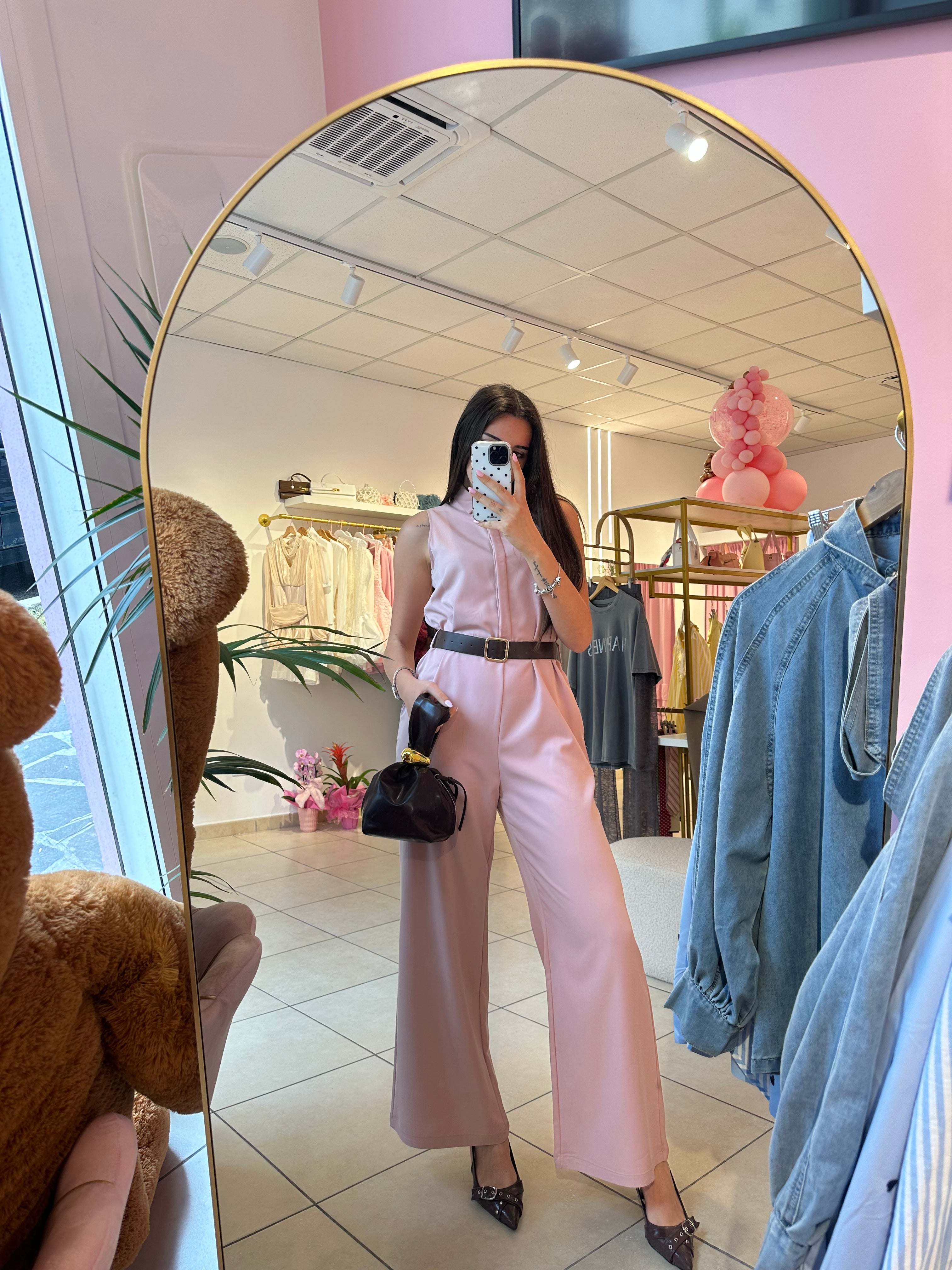 Tutina jumpsuit rosa antico
