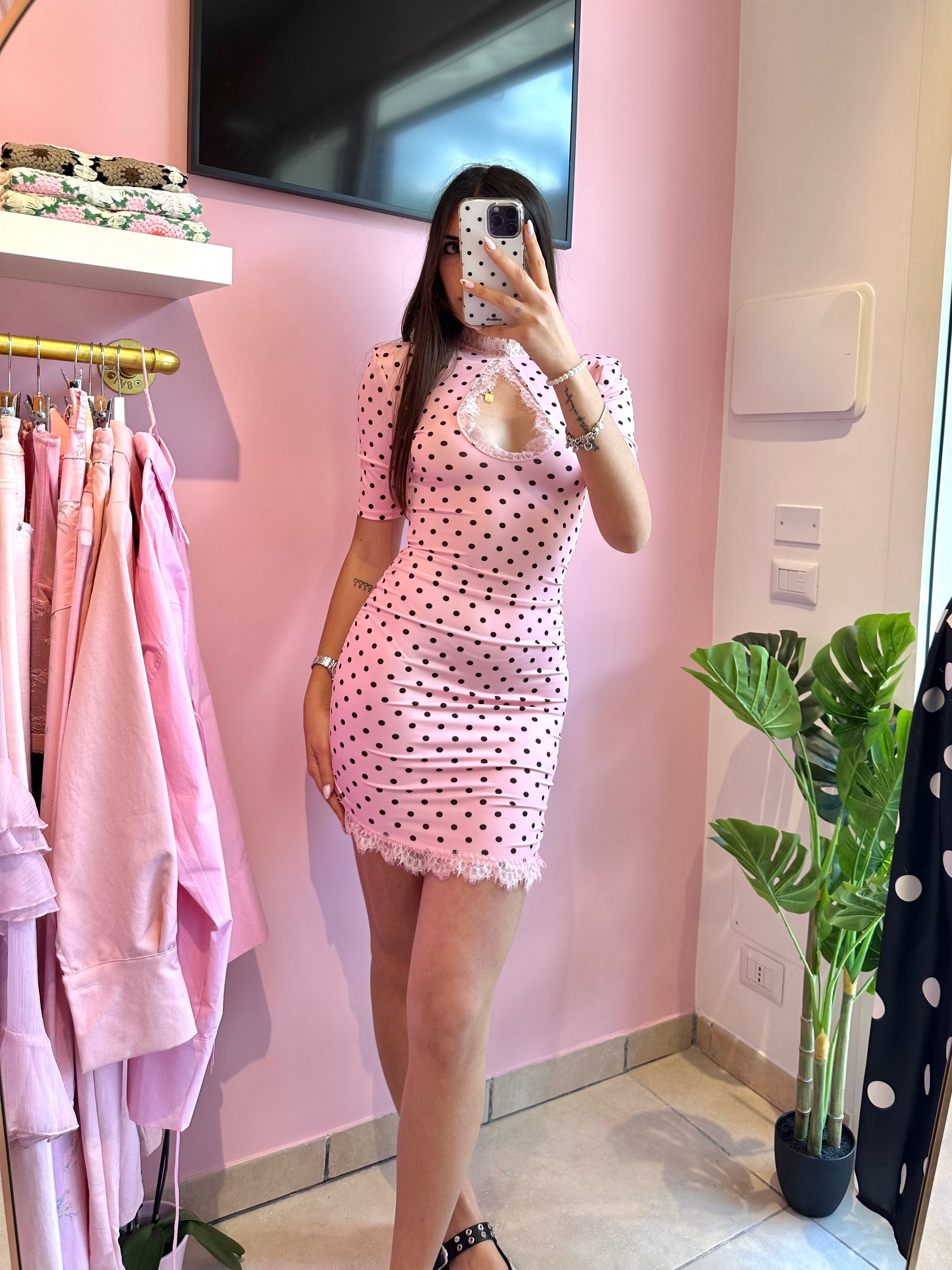 Vestitino a pois rosa