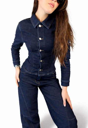 Camicia jeans denim scuro