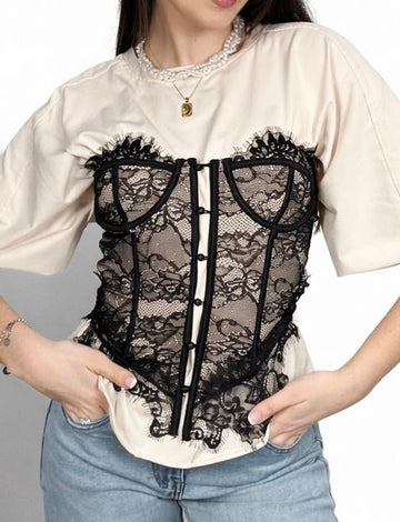 Top bustino pizzo