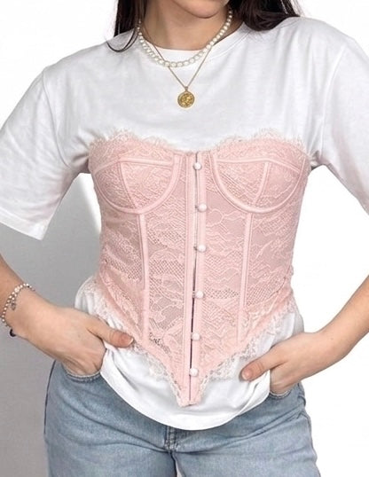Top bustino pizzo