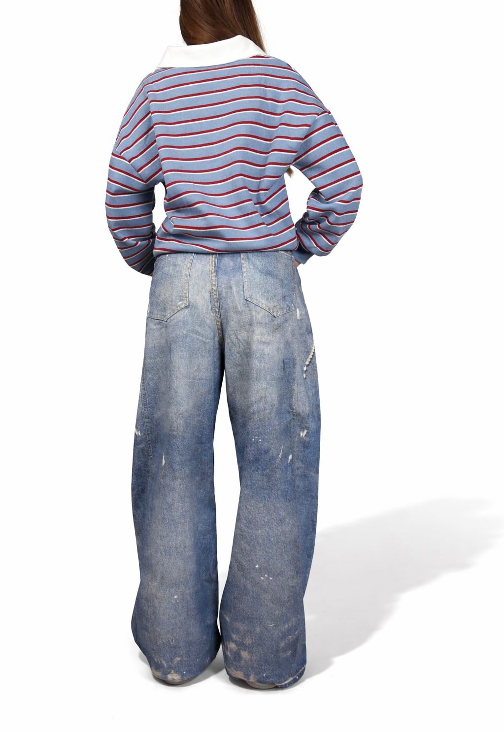 Jeans ballon cravatta
