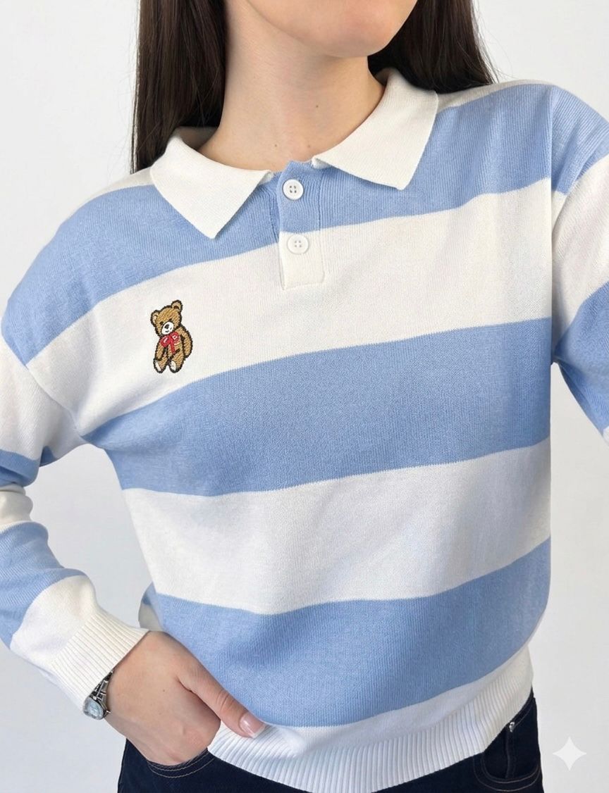 Polo maniche lunghe orsetto